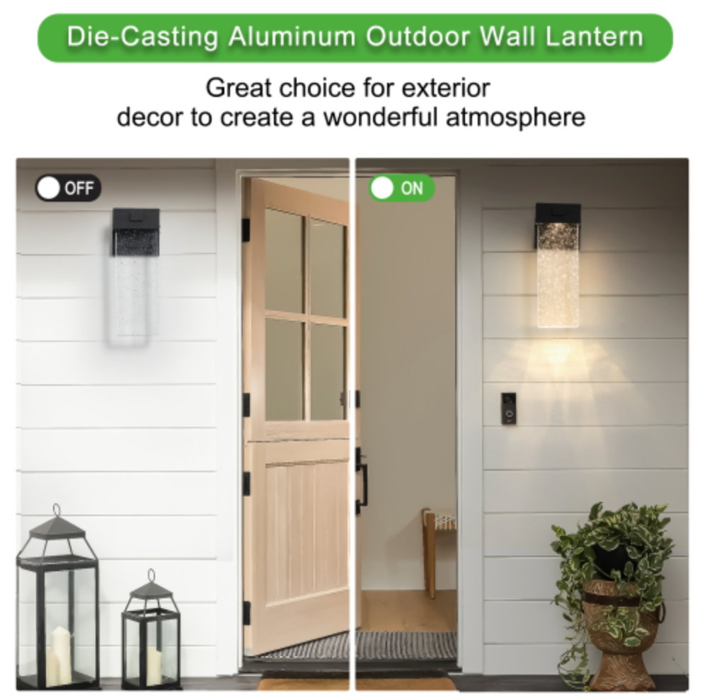 Outdoor Waterproof Transparent LED Crystal Wall Lamp (2 pack)