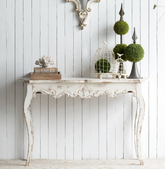 Slimline Whitewash Console Table 46"x16.5"x30"