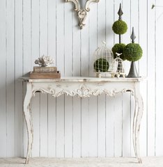 Slimline Whitewash Console Table 46"x16.5"x30"