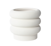 6"H Minimalist Garden Pottery Ceramic Planter/ Flower Vase, White
