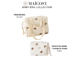 Set of 2 (STROLLER BAG + POUCH FULL BEARS) - BABY BAG ESSENTIALS