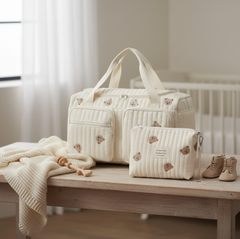 Set of 2 (DUFFEL BAG + POUCH FULL BEARS) - BABY BAG ESSENTIALS