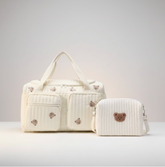 Set of 2 (DUFFEL BAG + POUCH 1 BEAR) - BABY BAG ESSENTIALS
