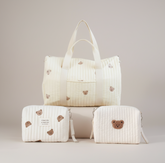 Set of 3 (TRAVEL BAG + POUCH 1 BEAR + POUCH FULL BEARS) - BABY BAG ESSENTIALS