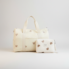 Set of 2 (TRAVEL BAG + POUCH FULL BEARS) - BABY BAG ESSENTIALS