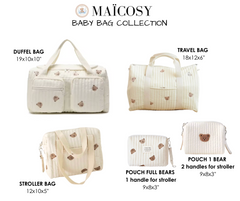 Set of 5 (DUFFEL BAG + TRAVEL BAG + STROLLER BAG + POUCH 1 BEAR + POUCH FULL BEARS) - Cream