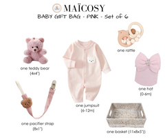 LUXURY BABY GIFT BAG - Pink - Set of 6