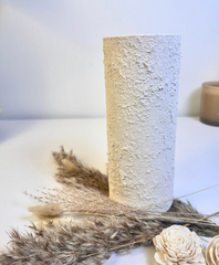 Minimalist Textured Hand-painted Glass Vase 8.5" tall - Off-White