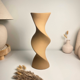 Modern Twisted Vase 16" - Coffee Brown