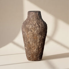 Rustic Tree Style Textured Hand-Painted Ceramic Vase 13" tall - Dark Brown