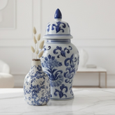 French Provençale Style Jar with Lid with small vase