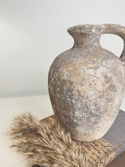 Rustic Ceramic Vase Textured Handcrafted 7" tall - Brown
