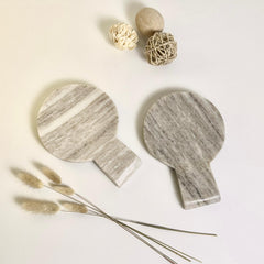 Set of 2 - Marble Spoon Rest (Grey and Light Beige)