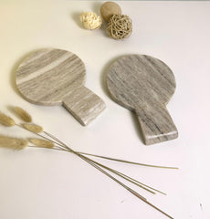 Set of 2 - Marble Spoon Rest (Grey and Light Beige)