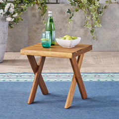 Rustic Side Table Tray - Teak Wood