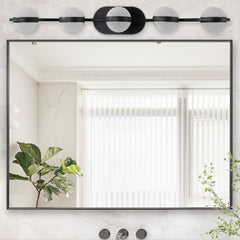 Vanity Lights With 5 LED Bulbs For Bathroom Lighting - Black