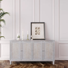 Accent Cabinet 4 Door Wooden - Natural Wood Wash
