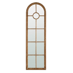 Half-Round Elongated Mirror with Decorative Window Look Classic Architecture 24x79"