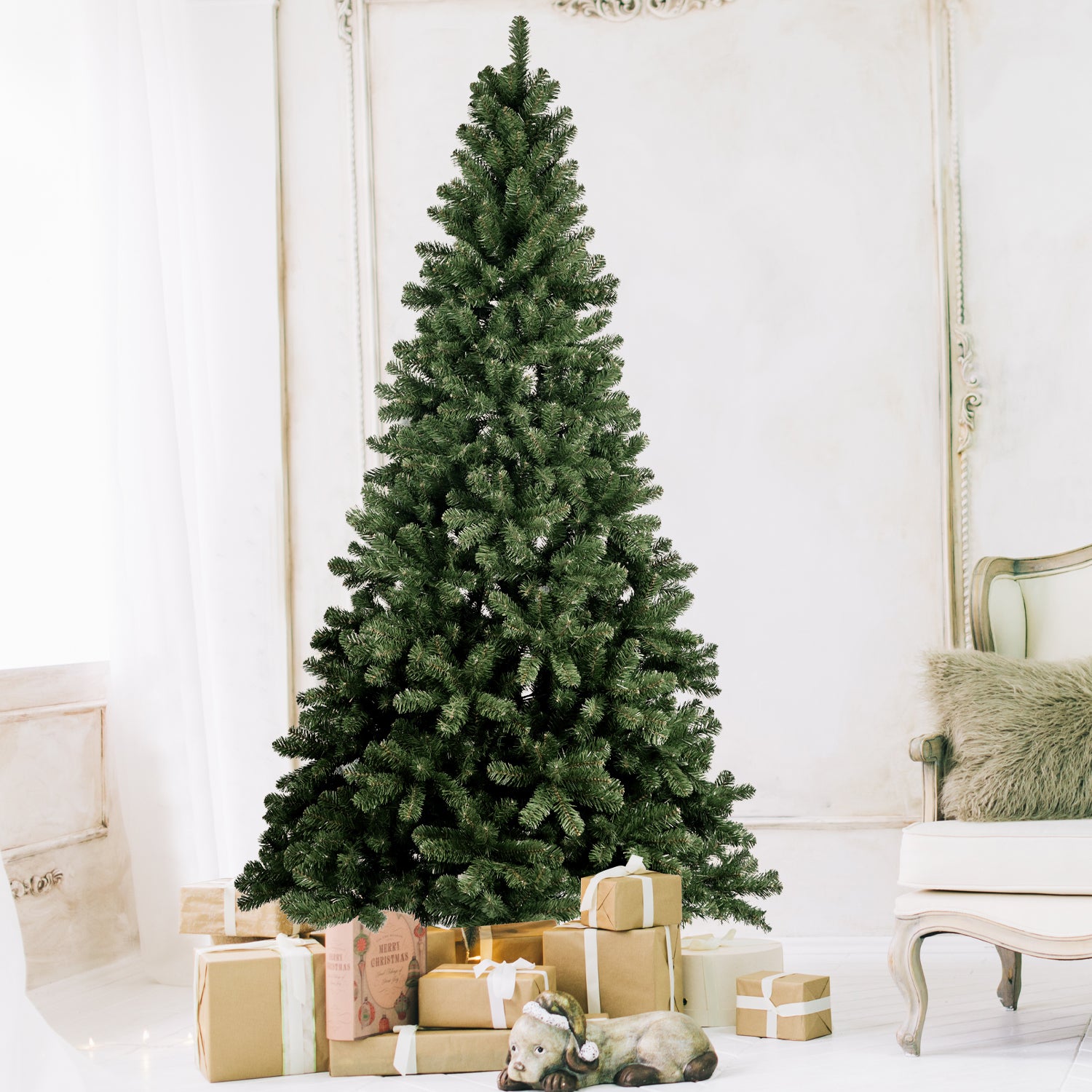 7.5FT Modern And Convenient Xmas Decoration Festive Magic PVC Automatic Christmas tree