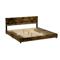 King-size bed frame, four-compartment storage headboard solid and stable, no noise, no spring box