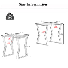 Nesting End Table Set of 2 With Gray Tempered Glass Table Set - Gold