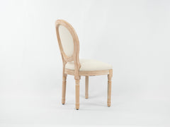 Set of 2 French Dining Chair with Rubber Legs - Beige