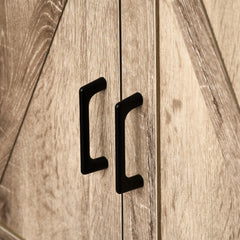 Farmhouse Sideboard Buffet Cabinet with Drawer and Adjustable Shelf - Oak