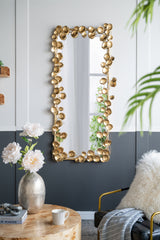 Full Length Mirror with Golden Leaf Accents 61" x 31"