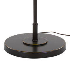 63" Contemporary Metal Floor Lamp in Oil Rubbed Bronze with Beige Linen Shade