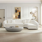 125.2 inch Mordern Curved L-Shaped Modular Sofa with Comfort Pillows,Upholstered Comfy Couch,Sectional Sofa for Living Room,Office