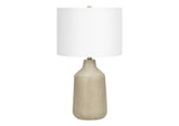 24"H, Table Lamp, Beige Concrete, Ivory / Cream Shade, Contemporary