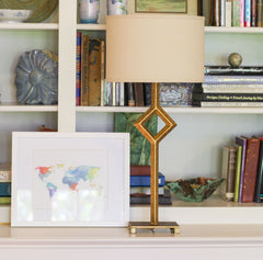 Slant Retro Oval Hardback Lampshade with Washer Fitter - Beige