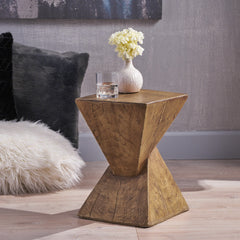 Modern Hourglass Side Table - Natural