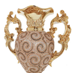 Chrome Plated Crystal Embellished Ceramic Vase