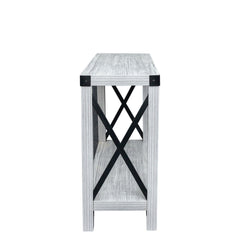 43.3" Console Table - Plaid Grey Oak