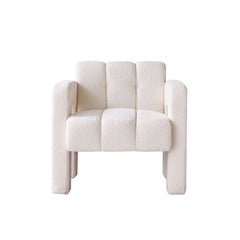 Wide Boucle Upholstered Accent Chair 31.10"  - Beige