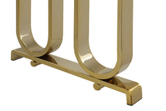 Contemporary Dining Table with Lauren Gold Black Top - Black+Polished Gold