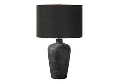 Table Lamp, 24"h, Black Ceramic, Black Shade, Contemporary