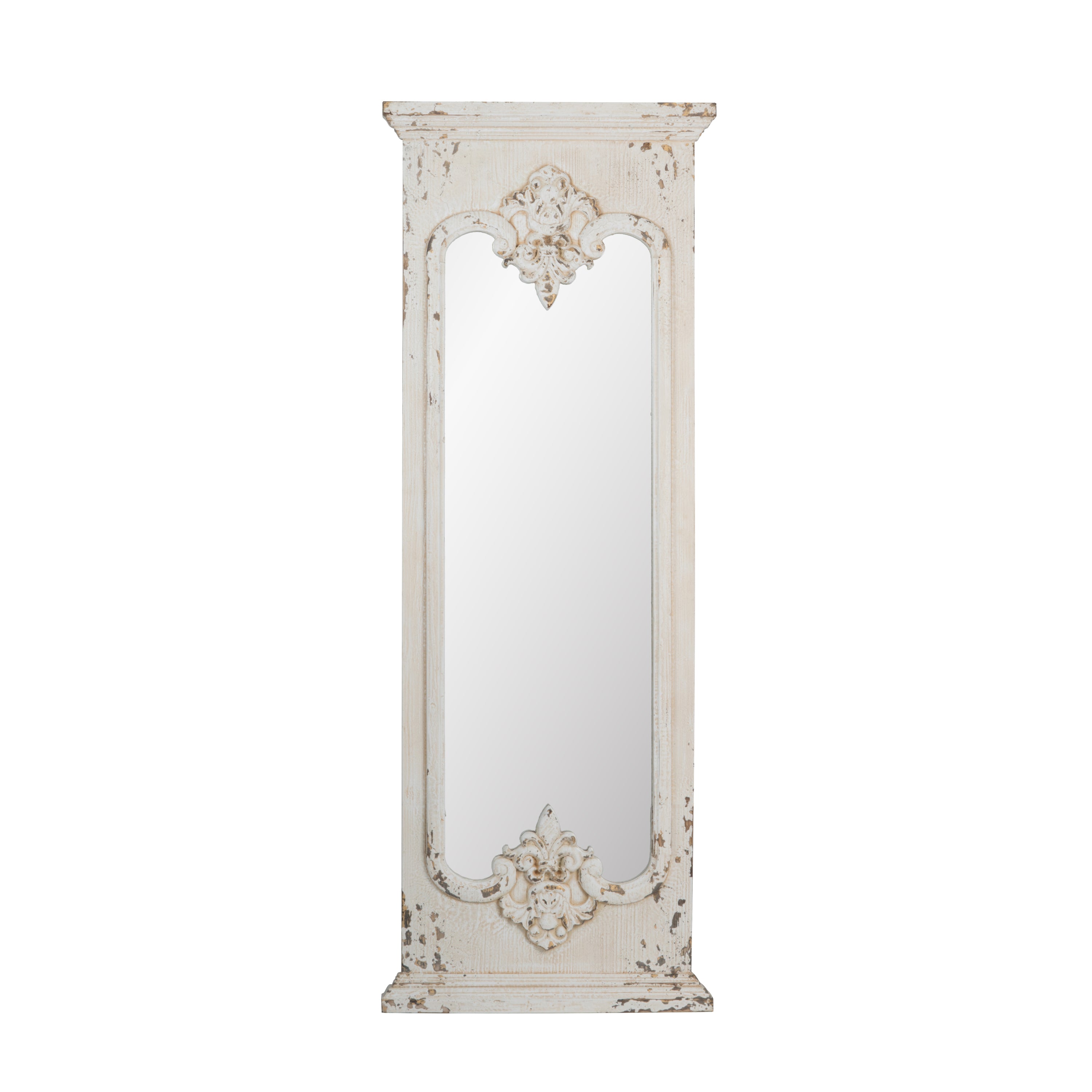 French Country Style Full Length Mirror with Solid Wood Frame 21.5"x59"