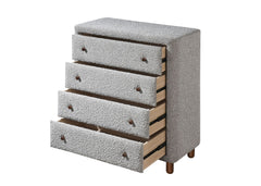4-Drawer Upholstered Chest Dresser - Grey