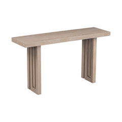 Uniquely Designed Oak Veneer Console Table with Distinctive Side Shapes - Natural