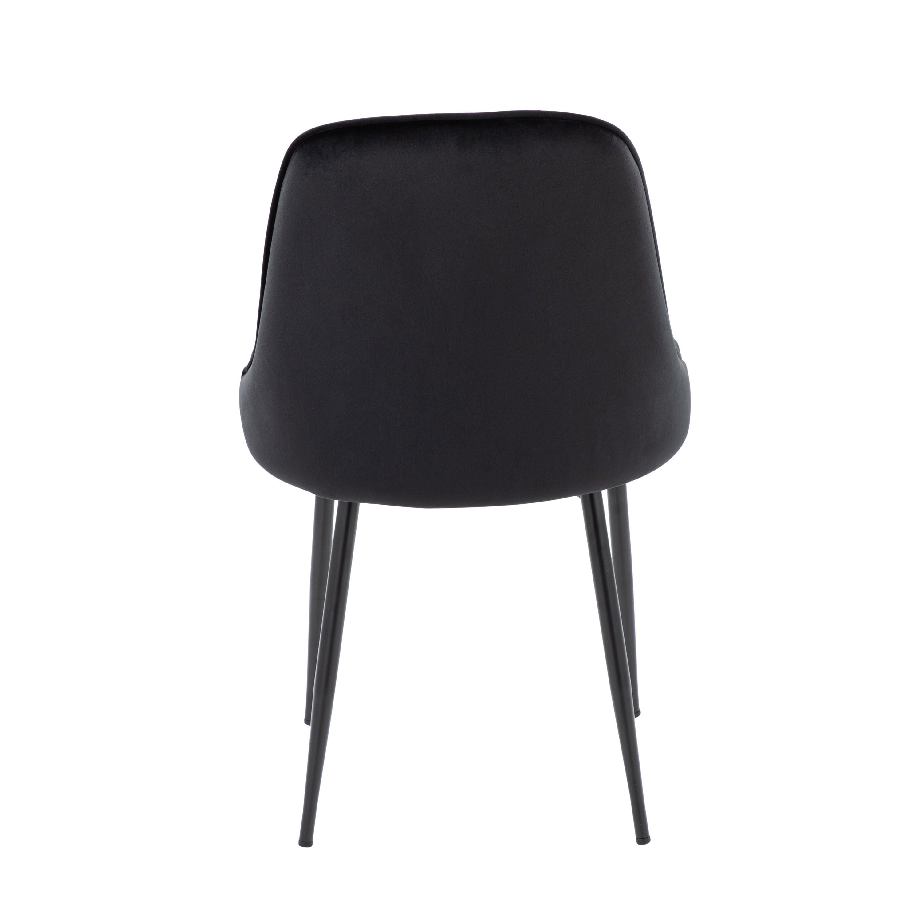 Contemporary Dining Chair with Black Frame and Black Velvet Fabric (Set of 2)