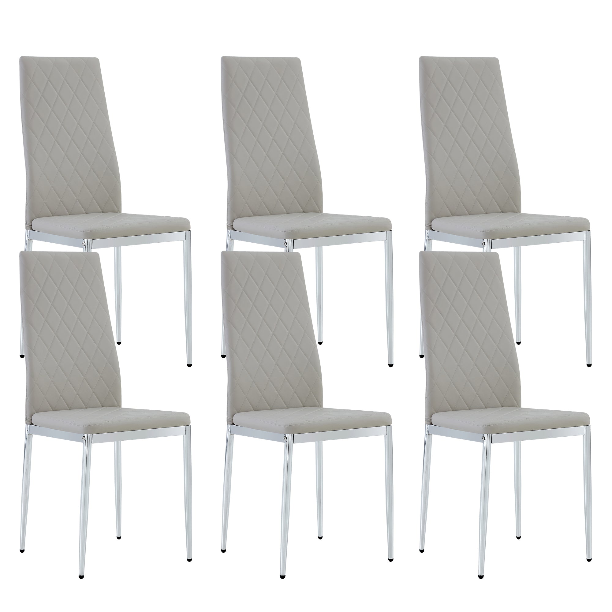 6-piece Set Chairs - Light Grey chairs
