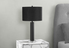 28"H, Table Lamp, Black Metal, Black Shade, Contemporary