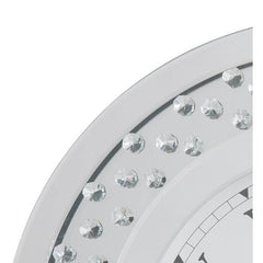 Wall Clock in Mirrored & Faux Crystals