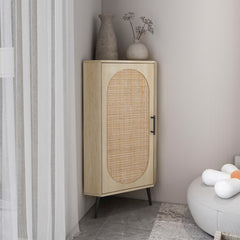 Corner Cabinet Rattan Door
