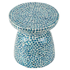 Blue Mosaic Garden Stool Small Side Table