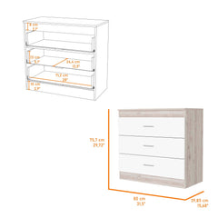 Cambridge Three Drawers Dresser Wengue - Wood