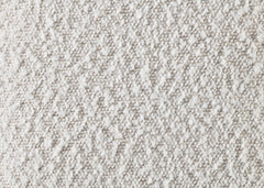 Queen Bed, White Boucle & Walnut Finish