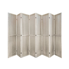 8 Panel Room Divider, 5.6Ft Pegboard Display Wooden Room Divider Folding - Natural Wood